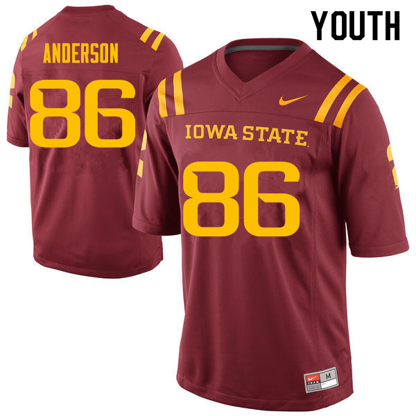 Youth #86 Cole Anderson Iowa State Cyclones College Football Jerseys Sale-Cardinal